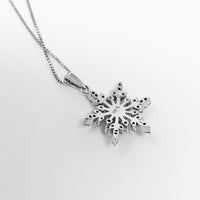 Sterling Silver 18" Snowflake Pendant Necklace