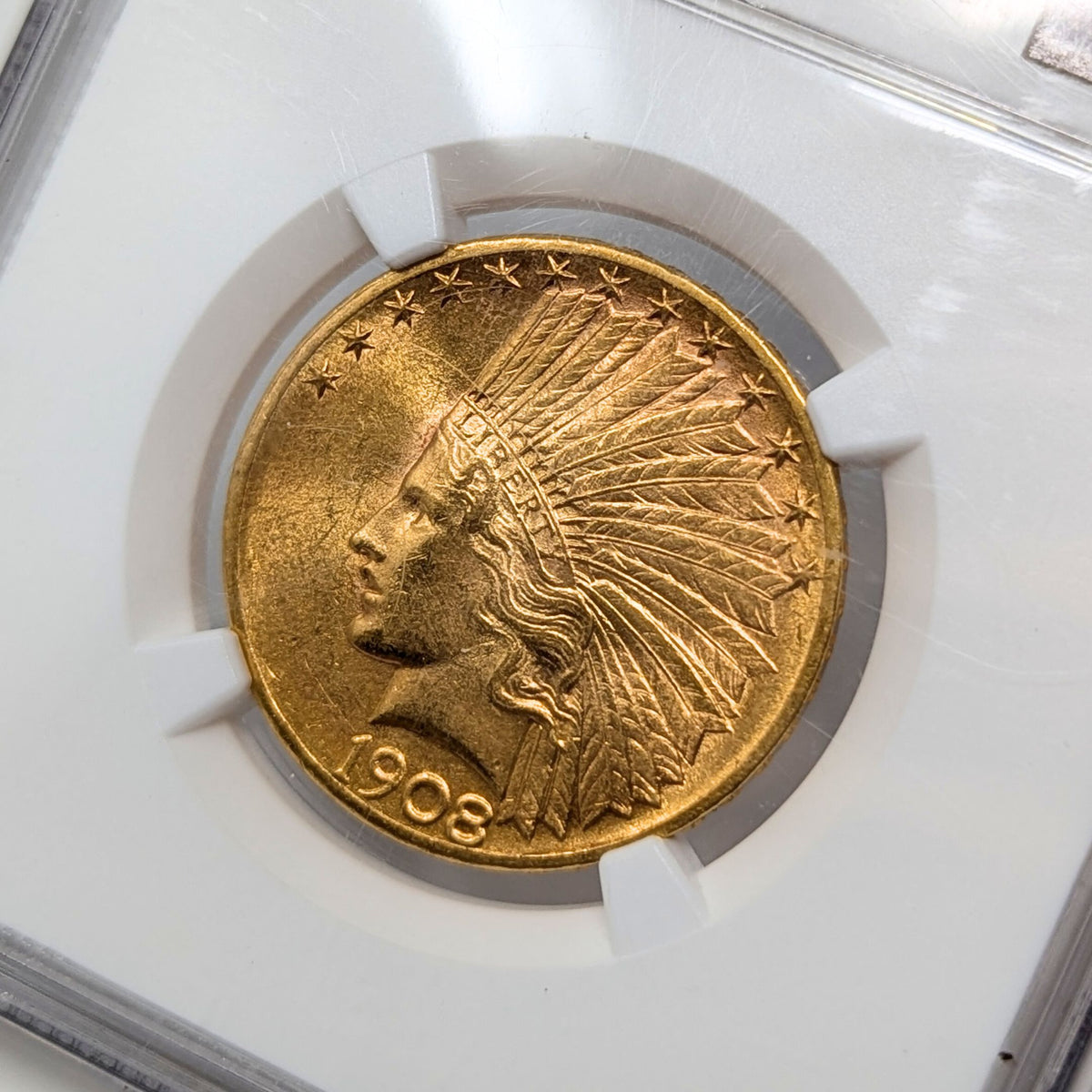 1908 NGC AU58 Gold $10 Indian Head Eagle