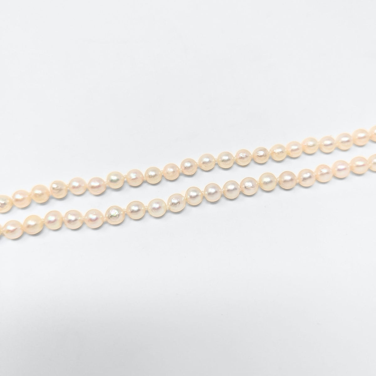 14K Gold 36” Light Iridescent Pink 7mm Pearl Necklace