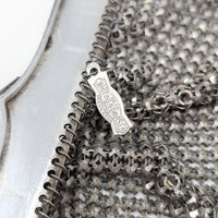 Whiting & Davis Floral Enameled Metal Mesh Bag