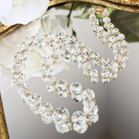 Vintage Crystal & 14K Gold Bead Necklace