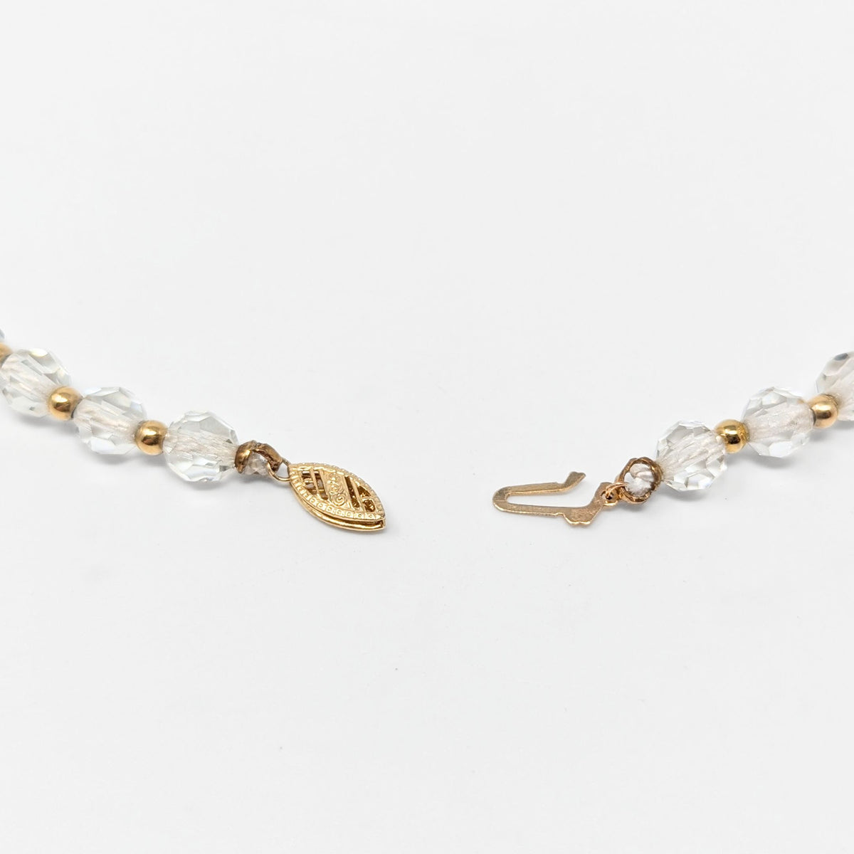 Vintage Crystal & 14K Gold Bead Necklace