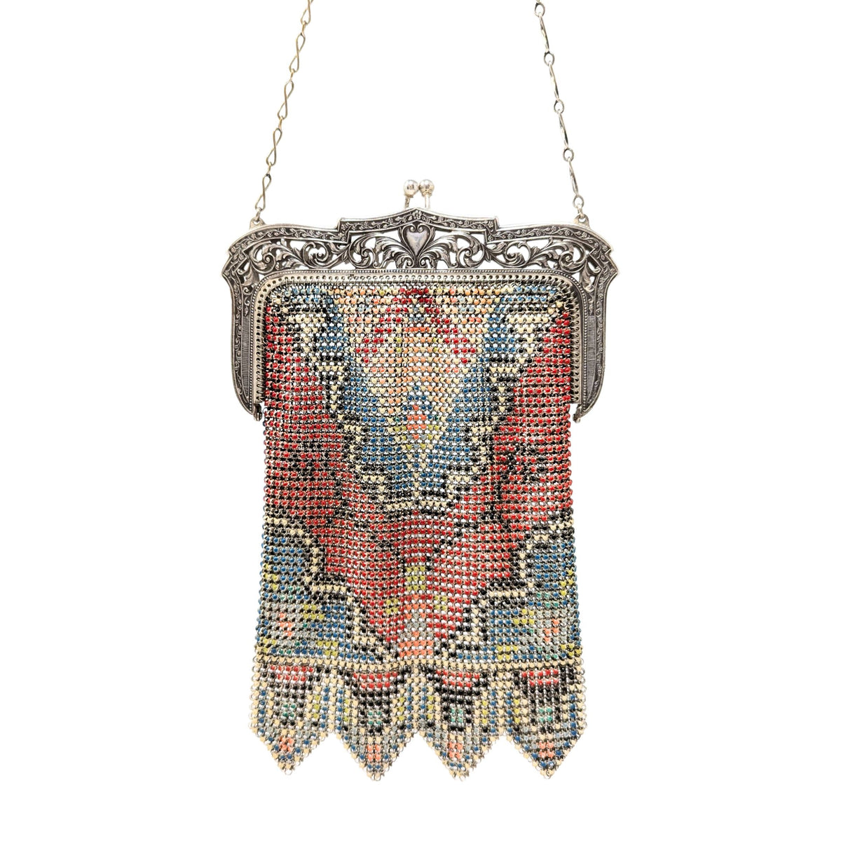 Whiting & Davis 1920's Enameled Mesh Purse