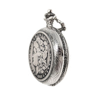 American Historic Society 1888-O Morgan Silver Dollar Pocket Watch