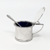 Richard Martin & Ebenezer Hall 1911 Sterling Lidded Salt/Mustard Pot w/ Spoon