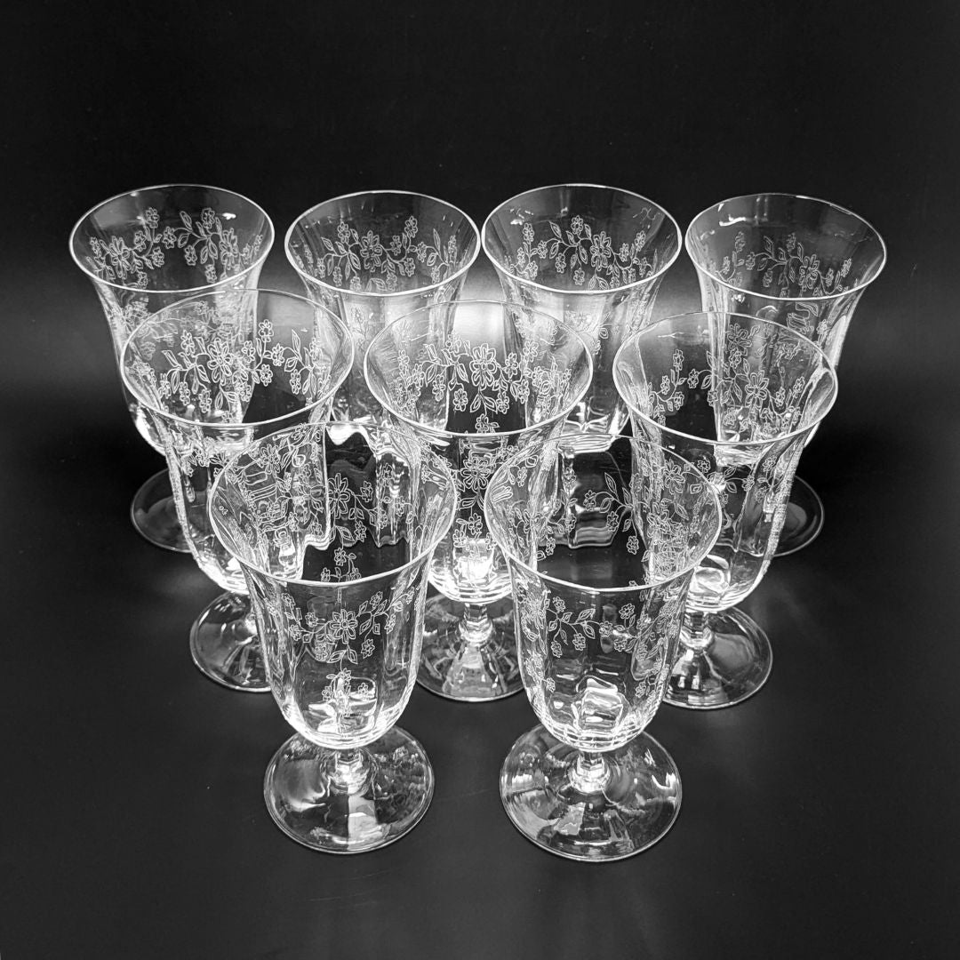 Lenox "Castle Garden" Crystal Iced Tea Glasses (9)