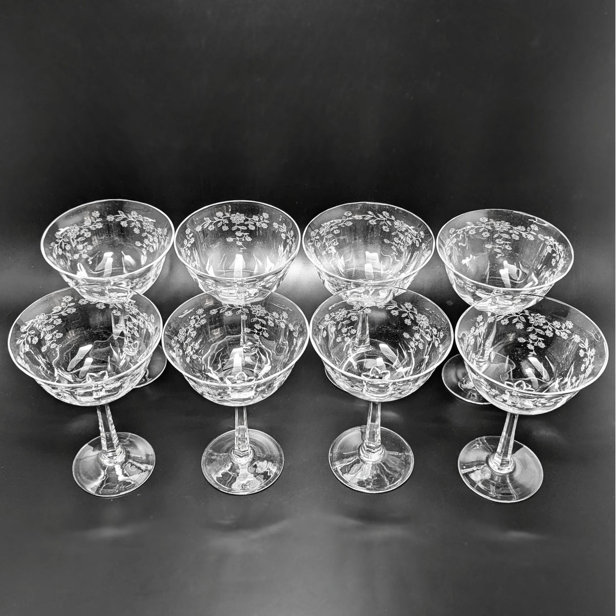 Lenox "Castle Garden" Crystal Champagnes/ Tall Sherbets (8)