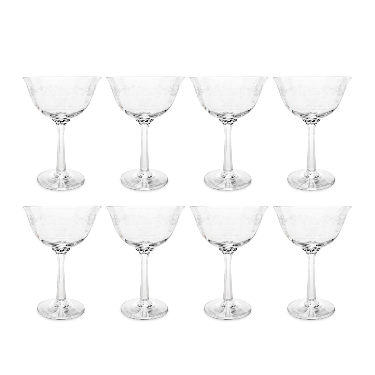 Lenox "Castle Garden" Crystal Champagnes/ Tall Sherbets (8)