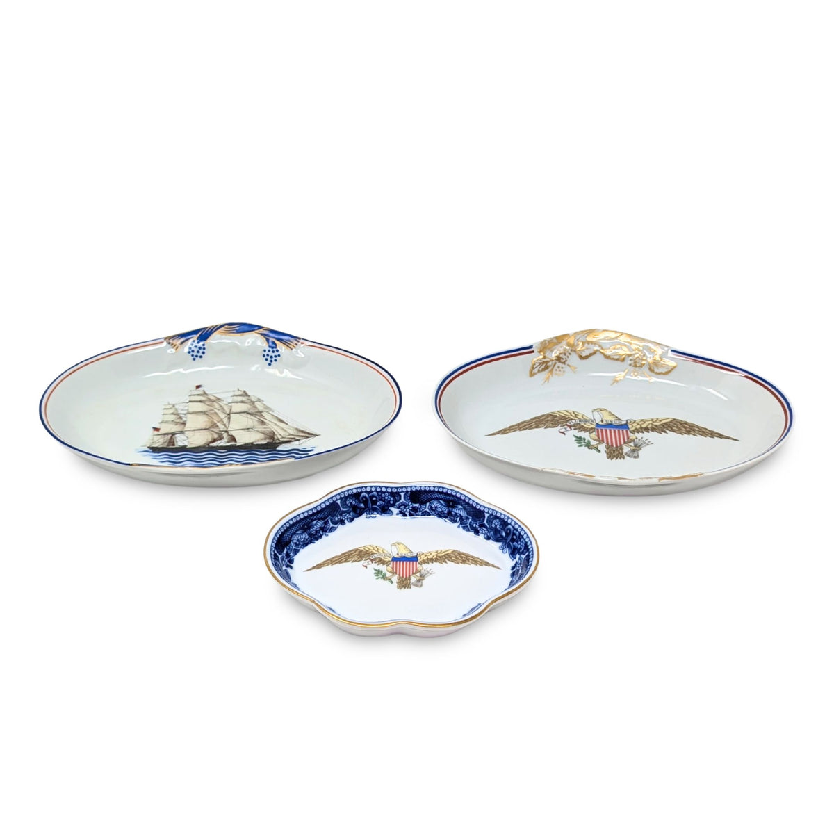 Set of (3) Mottahedeh Trinket Dishes/Trays