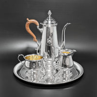 Coat of Arms “Nothing Without Labor” 4pc Sterling Coffee Service