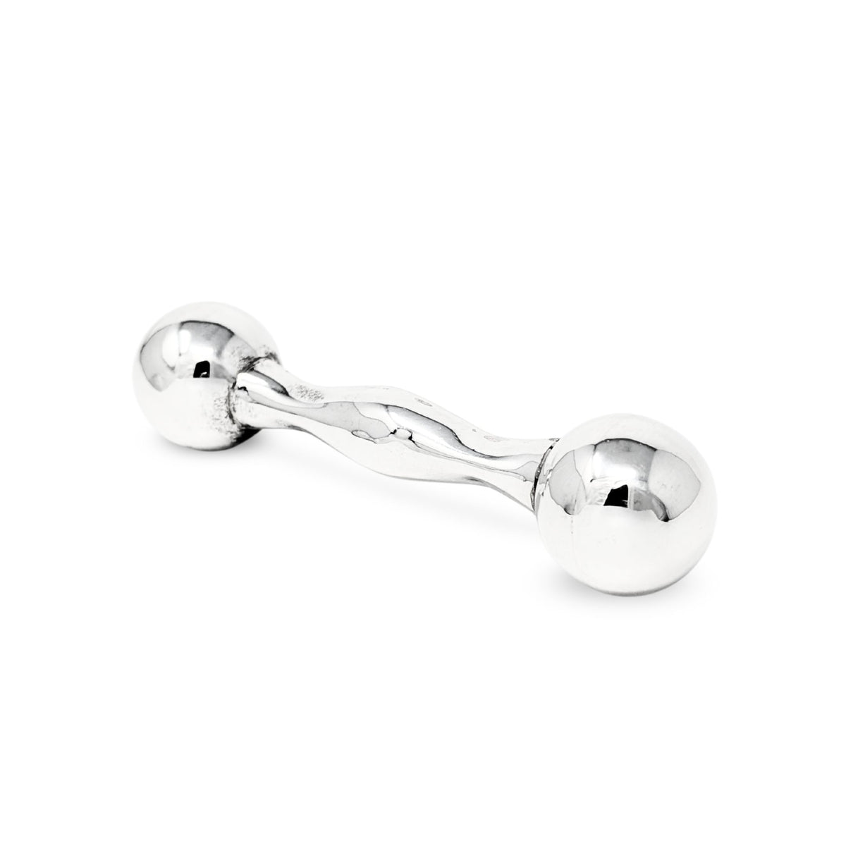 Sterling Silver Barbell Baby Rattle