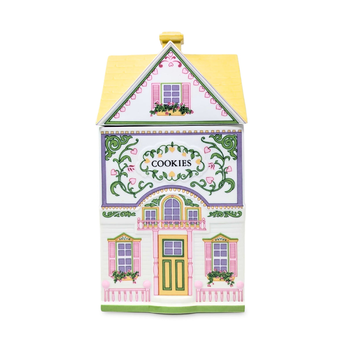 The Lenox Village 1991 Cookie Cottage Canister