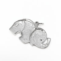 14K White Gold Elephant Pendant