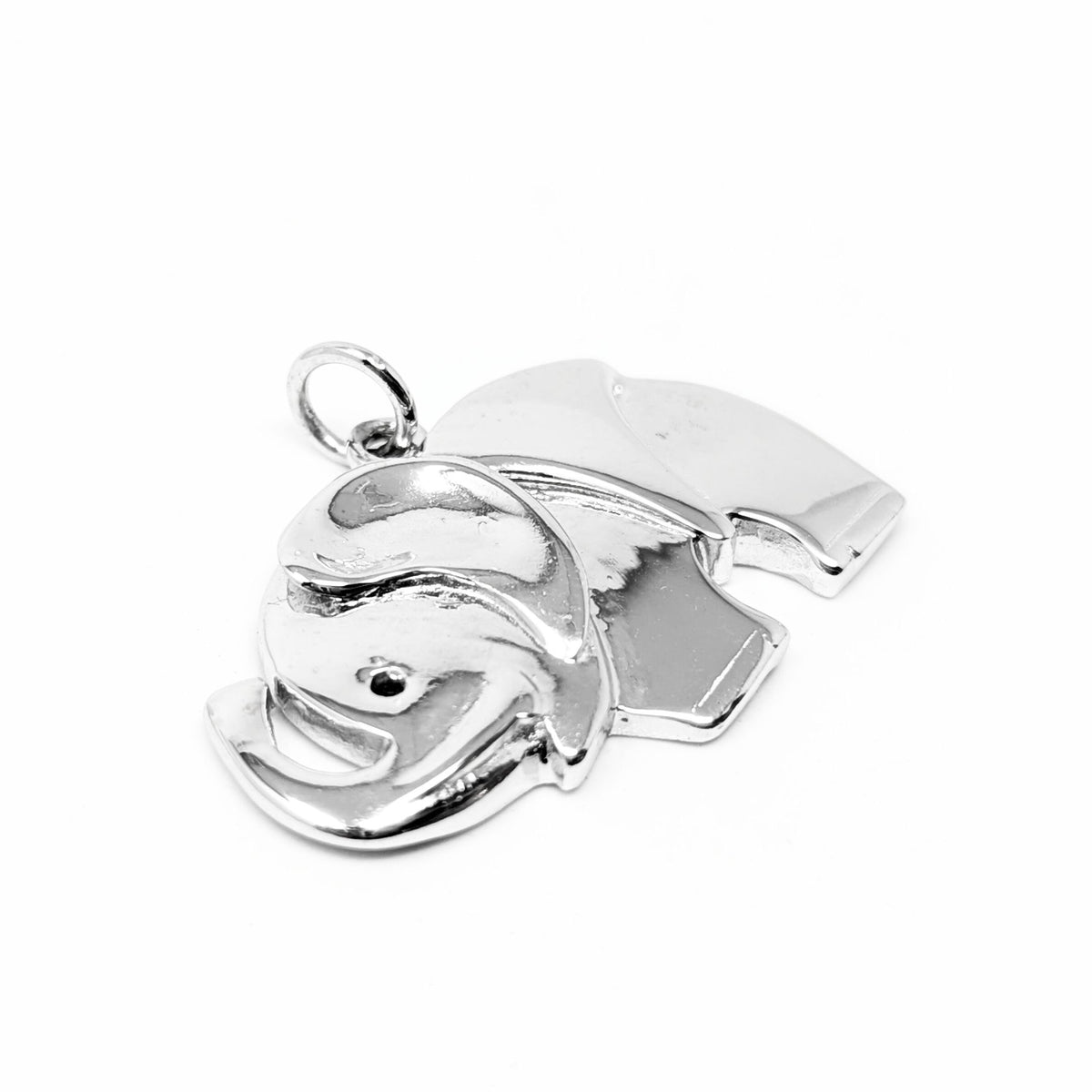 14K White Gold Elephant Pendant