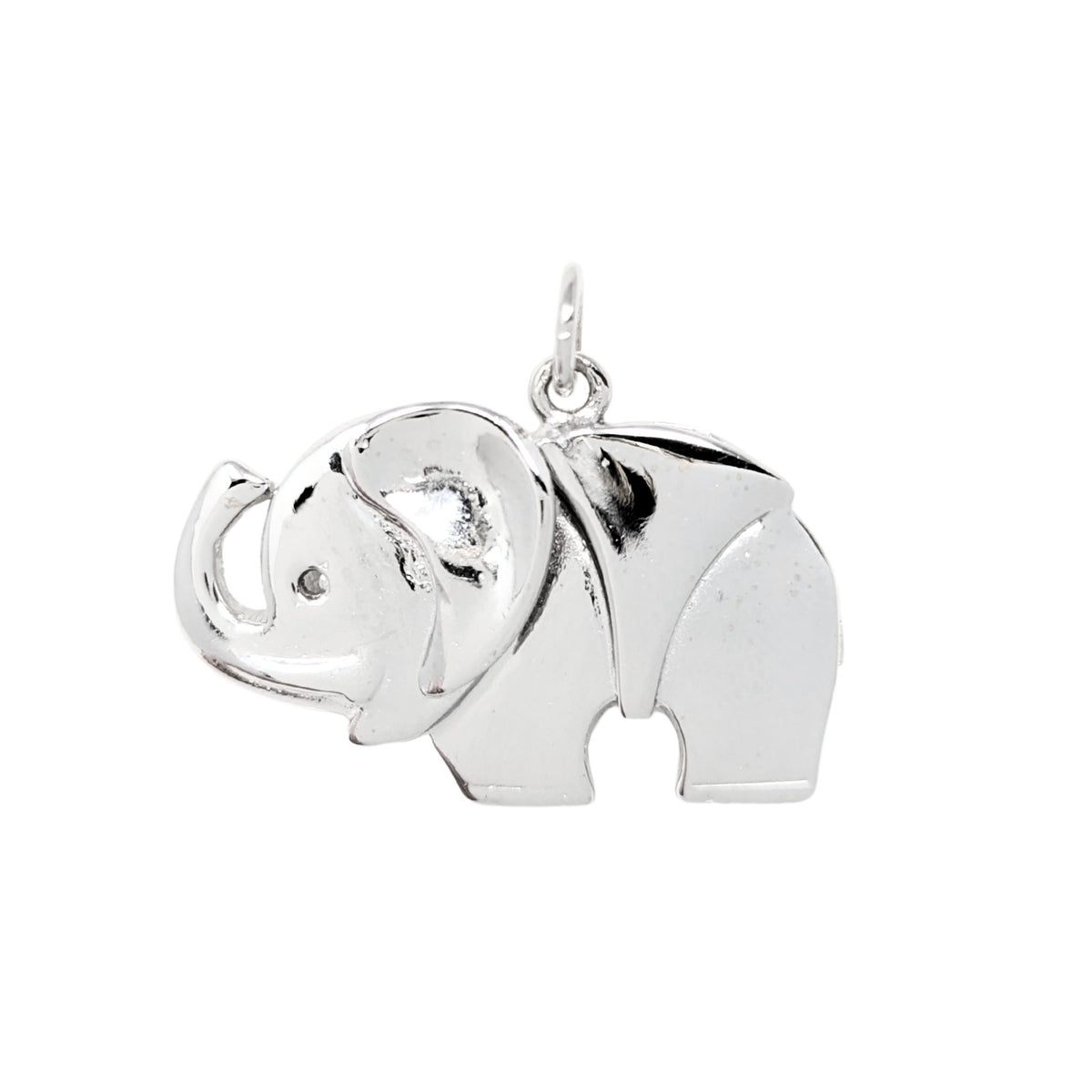 14K White Gold Elephant Pendant