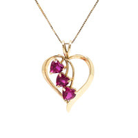 10K/14K Gold Raspberry Red Topaz Heart Necklace