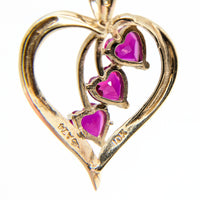 10K/14K Gold Raspberry Red Topaz Heart Necklace