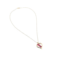 10K/14K Gold Raspberry Red Topaz Heart Necklace