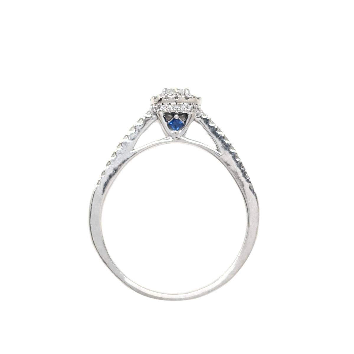 Vera Wang 14K White Gold Diamond/Sapphire Engagement Set - Size 10.5