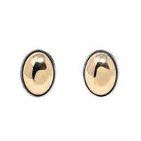 James Avery 14K Gold/Sterling Oval Button Domed Earrings