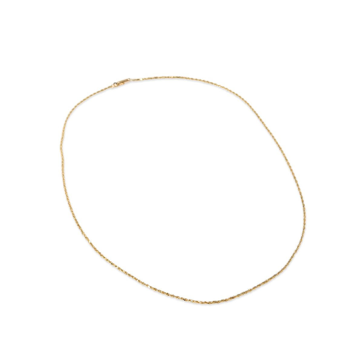 14K Gold Diamond Cut 1.5mm 20” Rope Chain Necklace