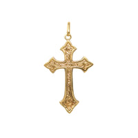 18K Gold Engraved Antique Style Cross Pendant