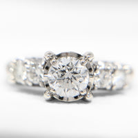 14K White Gold 1.6tcw 5 Diamond Engagement Ring - Size 8