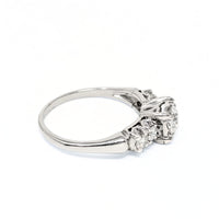 14K White Gold 1.6tcw 5 Diamond Engagement Ring - Size 8