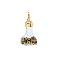 Glass Bottle Pendant W/ 14K Gold Shavings & Cap