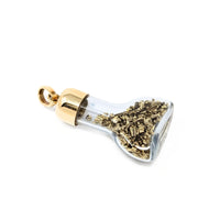 Glass Bottle Pendant W/ 14K Gold Shavings & Cap