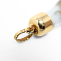 Glass Bottle Pendant W/ 14K Gold Shavings & Cap