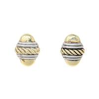 David Yurman Custom 14K Gold/Sterling Silver Cufflink Earrings