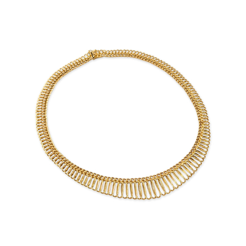 Italian 14K Gold Cleopatra 17” Choker Necklace