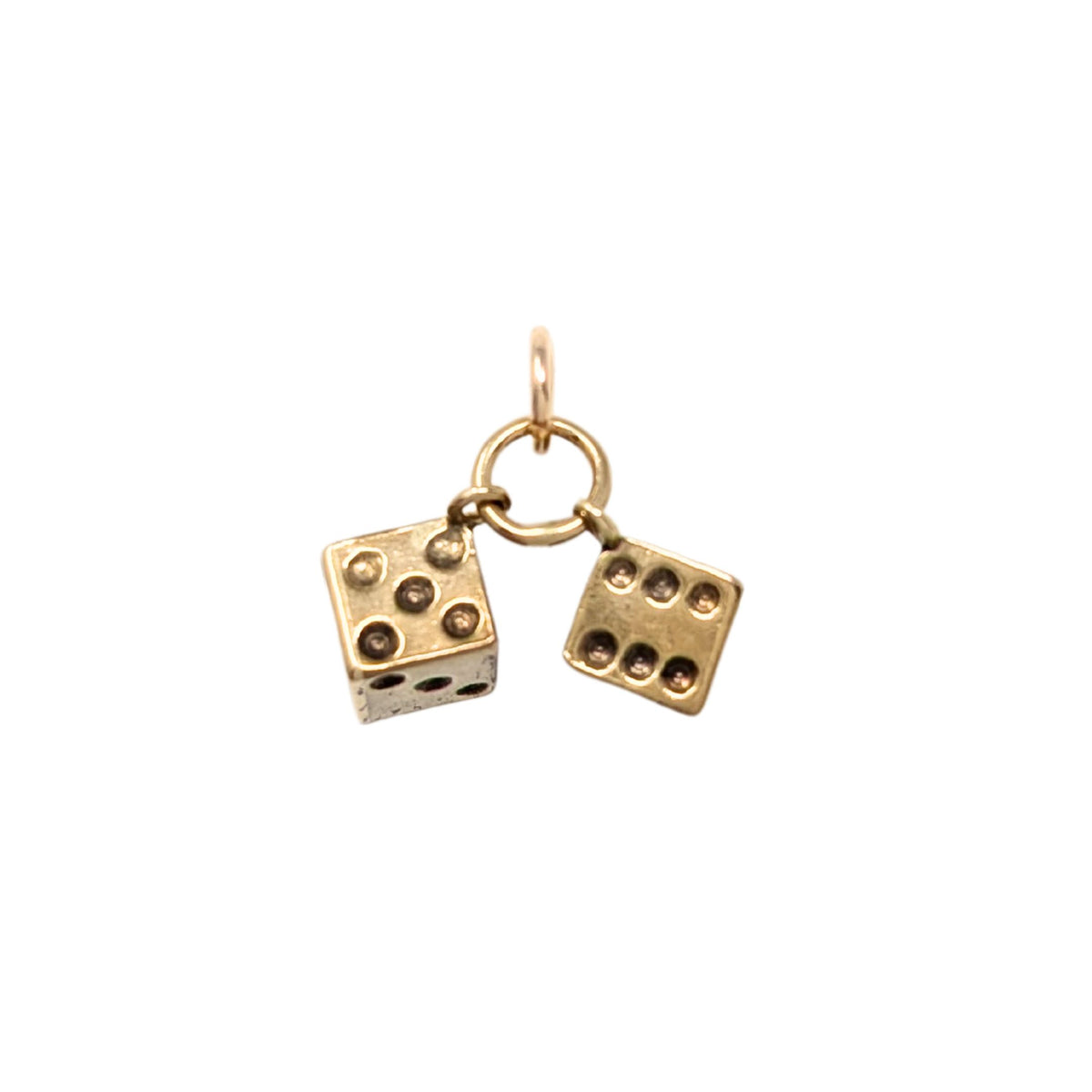 8K Gold Pair of Dice Charm