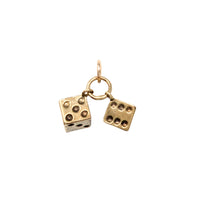 8K Gold Pair of Dice Charm