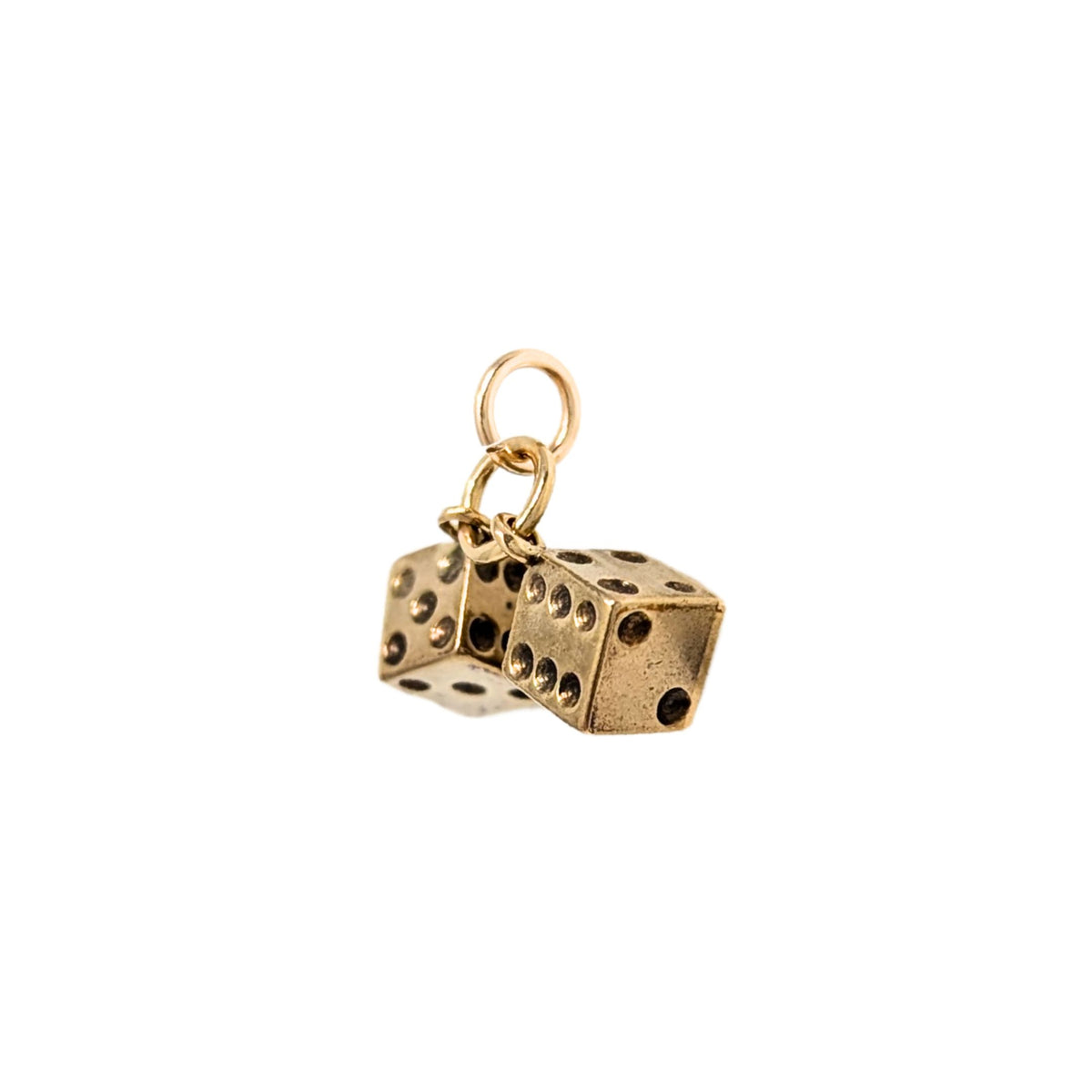 8K Gold Pair of Dice Charm