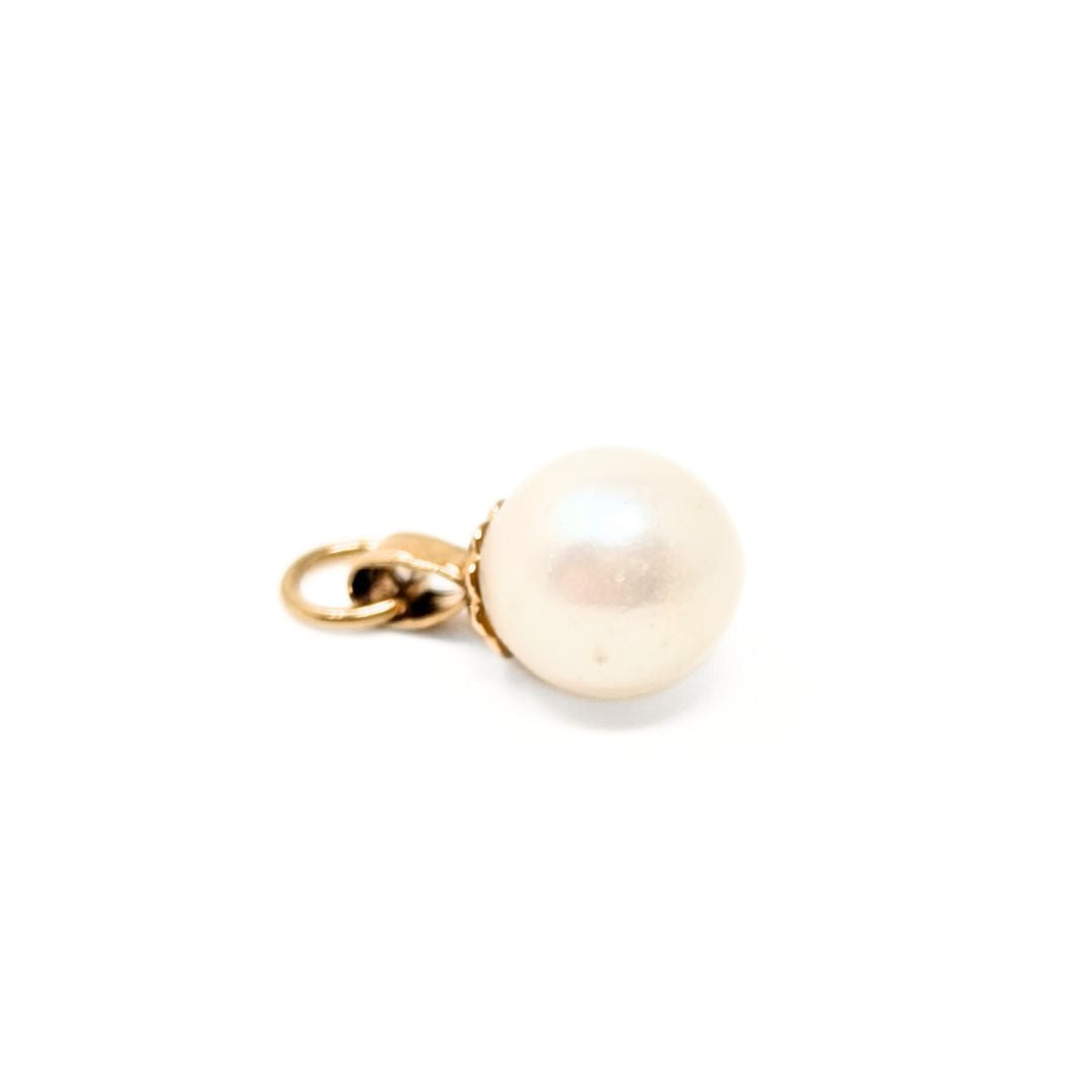 14K Gold Pearl Charm