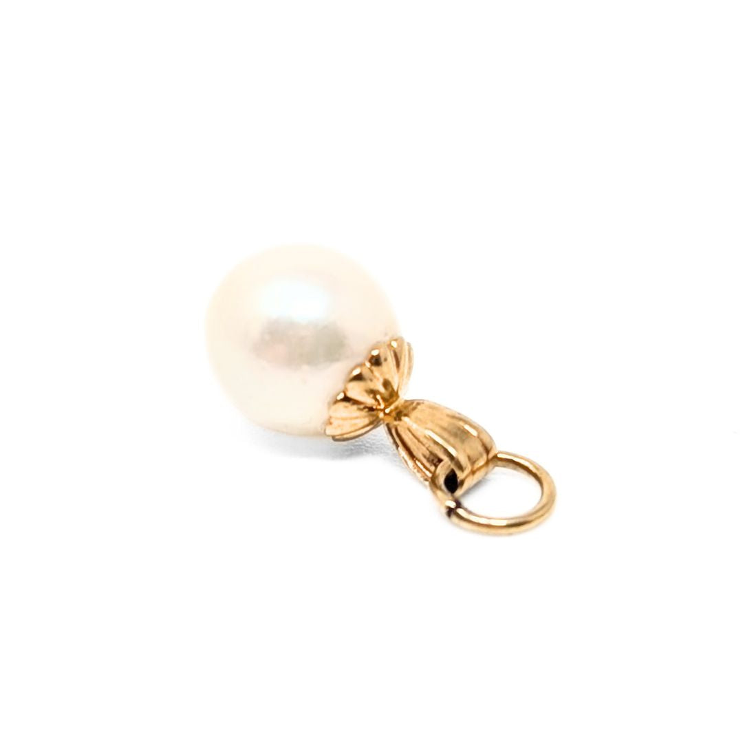 14K Gold Pearl Charm