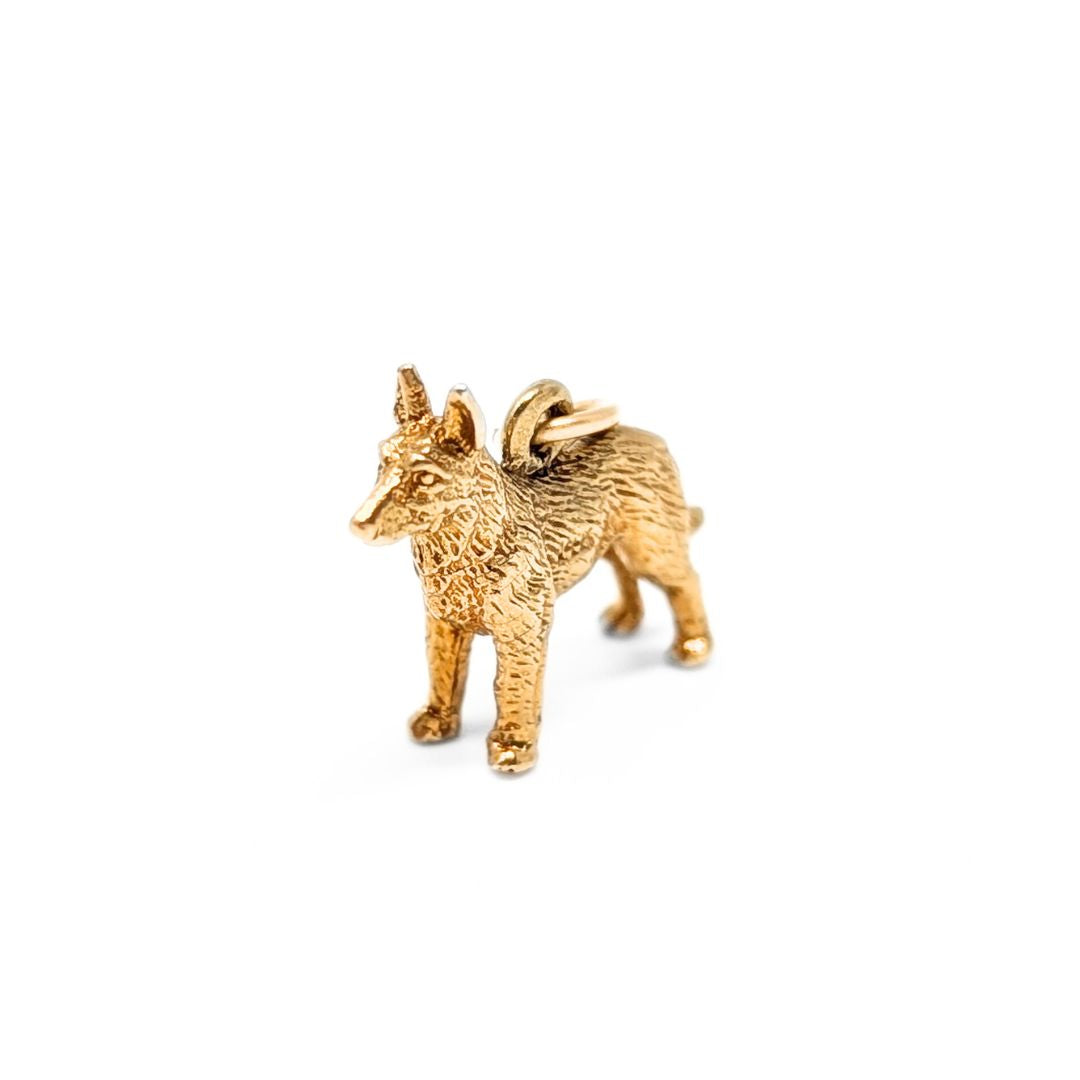 14K Gold Dog Charm