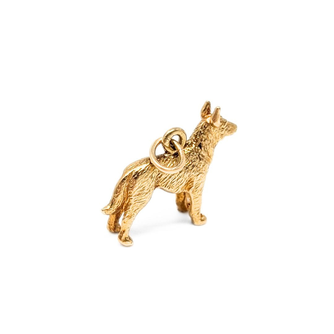 14K Gold Dog Charm