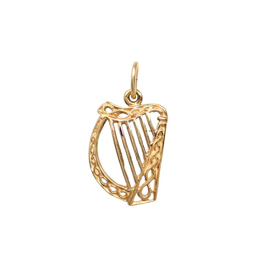 14K Gold Irish Harp Charm