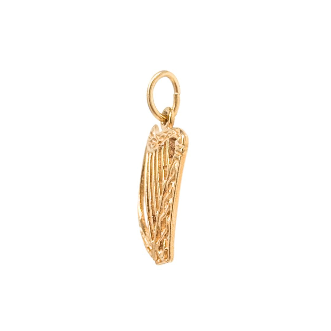 14K Gold Irish Harp Charm