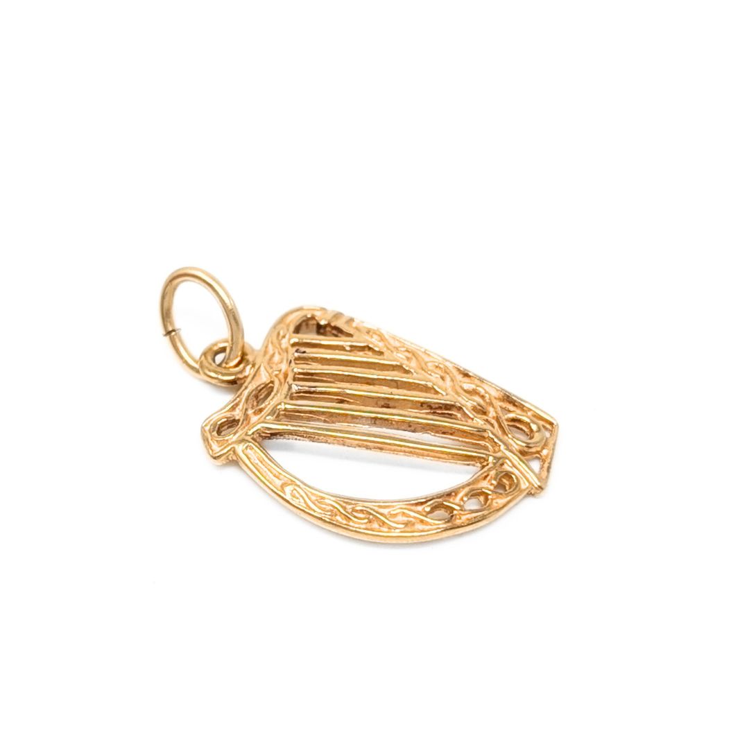 14K Gold Irish Harp Charm