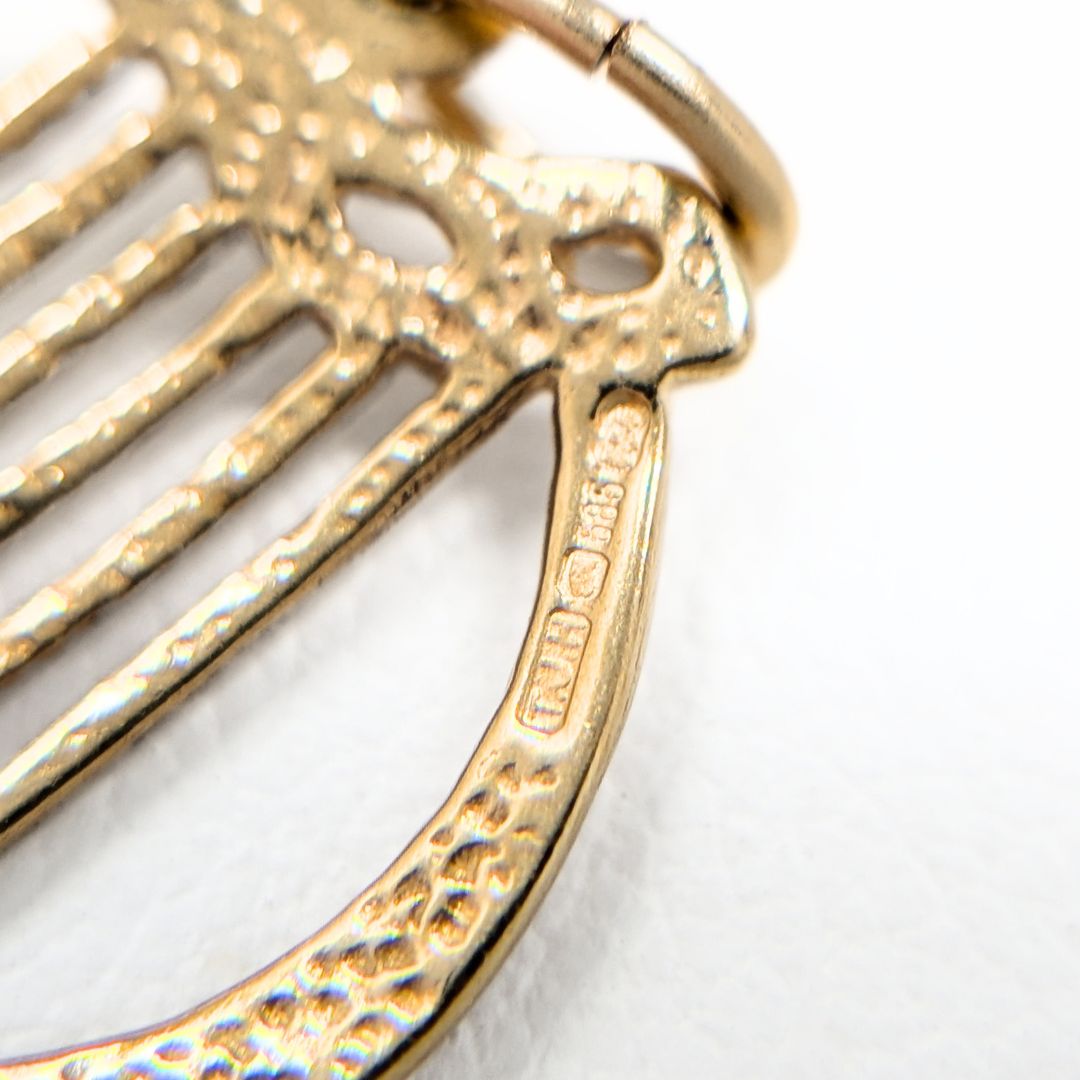 14K Gold Irish Harp Charm