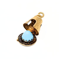 14K Gold & Turquoise Sugar Mill Charm