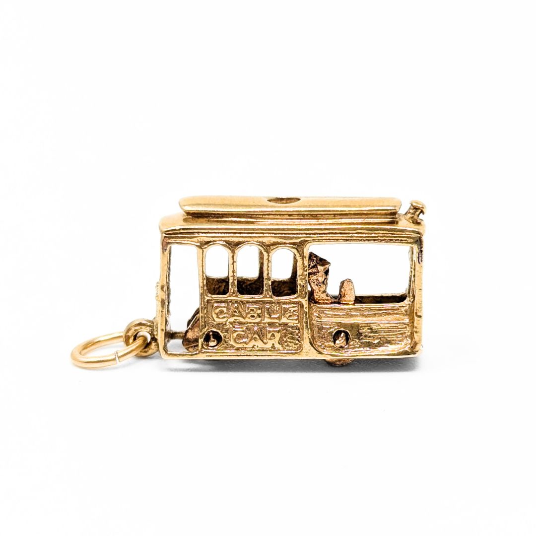 14K Gold Cable Car Charm