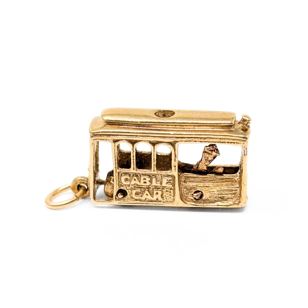 14K Gold Cable Car Charm