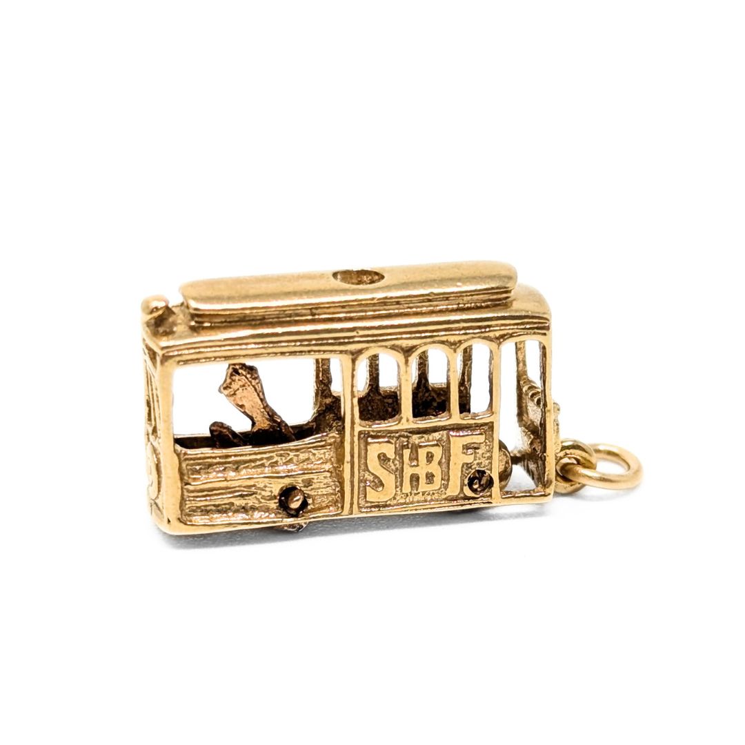 14K Gold Cable Car Charm