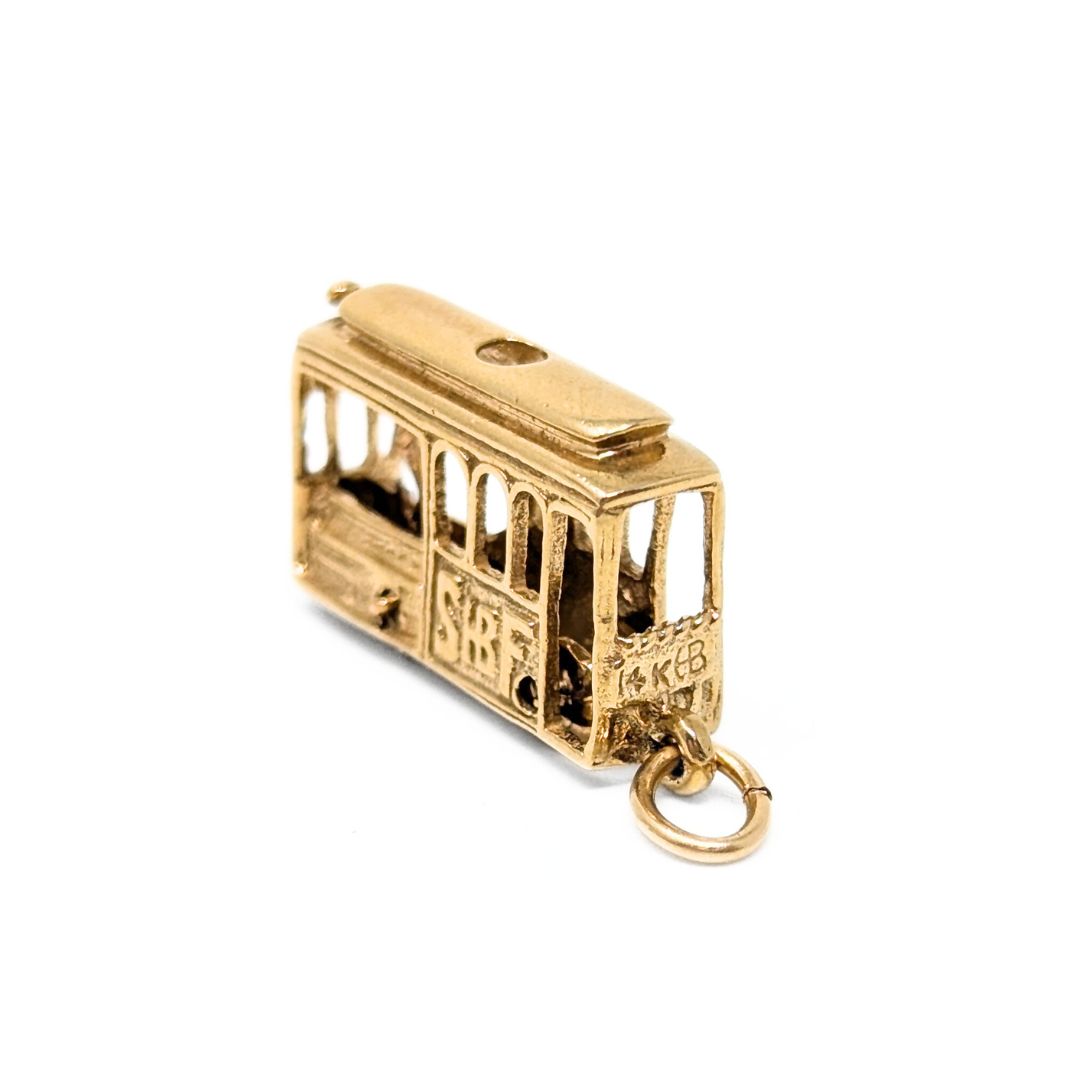 14K Gold Cable Car Charm