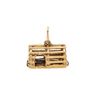 14K Gold Lobster Trap Charm